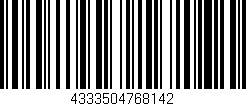 Código de barras (EAN, GTIN, SKU, ISBN): '4333504768142'