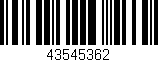 Código de barras (EAN, GTIN, SKU, ISBN): '43545362'