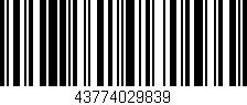 Código de barras (EAN, GTIN, SKU, ISBN): '43774029839'