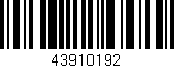 Código de barras (EAN, GTIN, SKU, ISBN): '43910192'
