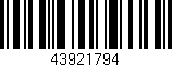 Código de barras (EAN, GTIN, SKU, ISBN): '43921794'