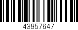 Código de barras (EAN, GTIN, SKU, ISBN): '43957647'