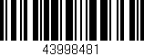 Código de barras (EAN, GTIN, SKU, ISBN): '43998481'
