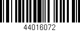 Código de barras (EAN, GTIN, SKU, ISBN): '44016072'