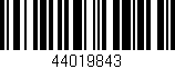 Código de barras (EAN, GTIN, SKU, ISBN): '44019843'