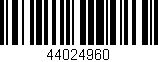 Código de barras (EAN, GTIN, SKU, ISBN): '44024960'