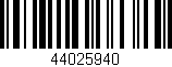 Código de barras (EAN, GTIN, SKU, ISBN): '44025940'