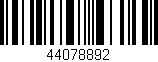Código de barras (EAN, GTIN, SKU, ISBN): '44078892'