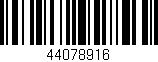 Código de barras (EAN, GTIN, SKU, ISBN): '44078916'