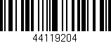 Código de barras (EAN, GTIN, SKU, ISBN): '44119204'