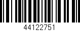 Código de barras (EAN, GTIN, SKU, ISBN): '44122751'