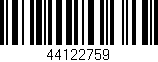 Código de barras (EAN, GTIN, SKU, ISBN): '44122759'