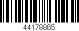 Código de barras (EAN, GTIN, SKU, ISBN): '44178865'