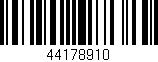 Código de barras (EAN, GTIN, SKU, ISBN): '44178910'