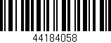 Código de barras (EAN, GTIN, SKU, ISBN): '44184058'