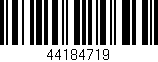 Código de barras (EAN, GTIN, SKU, ISBN): '44184719'