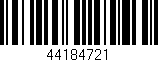 Código de barras (EAN, GTIN, SKU, ISBN): '44184721'
