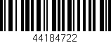 Código de barras (EAN, GTIN, SKU, ISBN): '44184722'