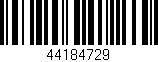 Código de barras (EAN, GTIN, SKU, ISBN): '44184729'