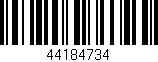 Código de barras (EAN, GTIN, SKU, ISBN): '44184734'