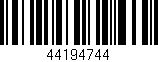 Código de barras (EAN, GTIN, SKU, ISBN): '44194744'