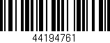 Código de barras (EAN, GTIN, SKU, ISBN): '44194761'