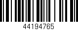 Código de barras (EAN, GTIN, SKU, ISBN): '44194765'