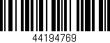 Código de barras (EAN, GTIN, SKU, ISBN): '44194769'