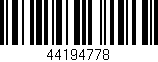 Código de barras (EAN, GTIN, SKU, ISBN): '44194778'