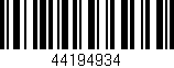 Código de barras (EAN, GTIN, SKU, ISBN): '44194934'