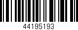 Código de barras (EAN, GTIN, SKU, ISBN): '44195193'
