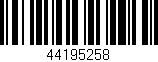 Código de barras (EAN, GTIN, SKU, ISBN): '44195258'