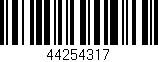 Código de barras (EAN, GTIN, SKU, ISBN): '44254317'