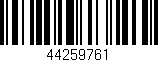 Código de barras (EAN, GTIN, SKU, ISBN): '44259761'