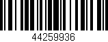 Código de barras (EAN, GTIN, SKU, ISBN): '44259936'