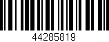 Código de barras (EAN, GTIN, SKU, ISBN): '44285819'