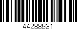 Código de barras (EAN, GTIN, SKU, ISBN): '44288931'