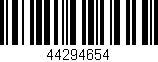 Código de barras (EAN, GTIN, SKU, ISBN): '44294654'