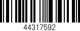 Código de barras (EAN, GTIN, SKU, ISBN): '44317592'