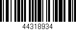Código de barras (EAN, GTIN, SKU, ISBN): '44318934'