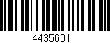 Código de barras (EAN, GTIN, SKU, ISBN): '44356011'