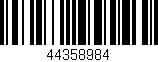 Código de barras (EAN, GTIN, SKU, ISBN): '44358984'