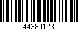 Código de barras (EAN, GTIN, SKU, ISBN): '44380123'