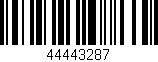 Código de barras (EAN, GTIN, SKU, ISBN): '44443287'