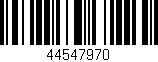 Código de barras (EAN, GTIN, SKU, ISBN): '44547970'