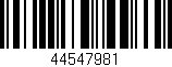 Código de barras (EAN, GTIN, SKU, ISBN): '44547981'