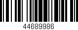 Código de barras (EAN, GTIN, SKU, ISBN): '44689986'
