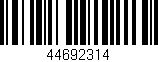 Código de barras (EAN, GTIN, SKU, ISBN): '44692314'