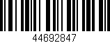 Código de barras (EAN, GTIN, SKU, ISBN): '44692847'
