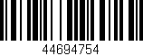 Código de barras (EAN, GTIN, SKU, ISBN): '44694754'